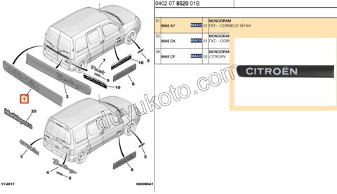 YAZI CITROEN BR2 2P