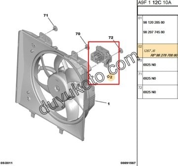 PEUGEOT 207 FAN REZİSTANSI 98372A01 1267.J6 1267J6 9662872380