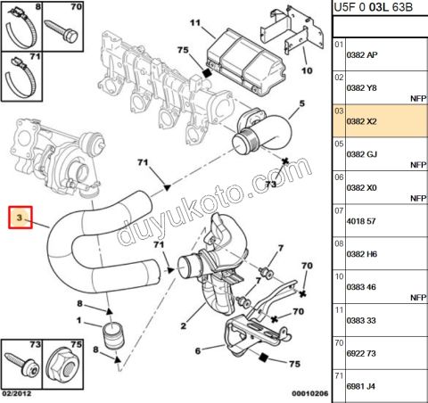 Turbo Hava Hortumu DW10 BXR2