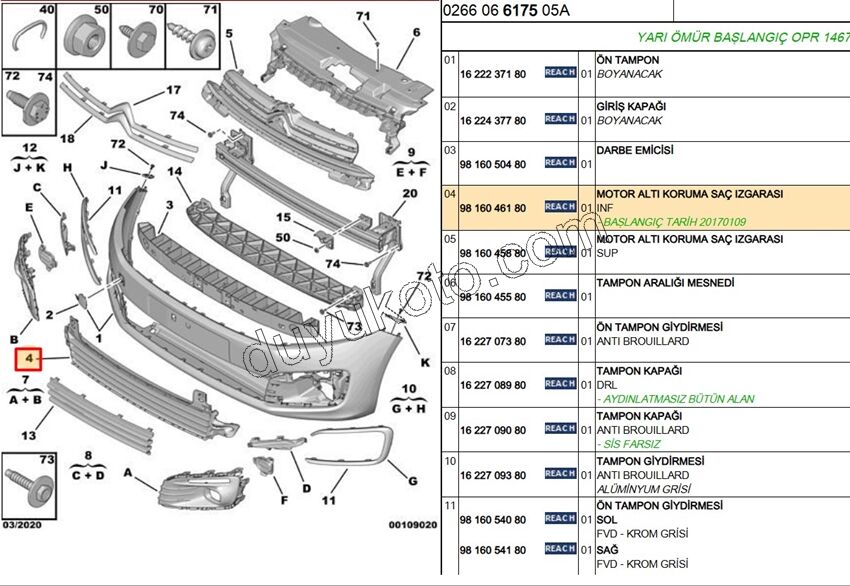 IZGARA ON TAMPON ORTA CELYMQ 2017>