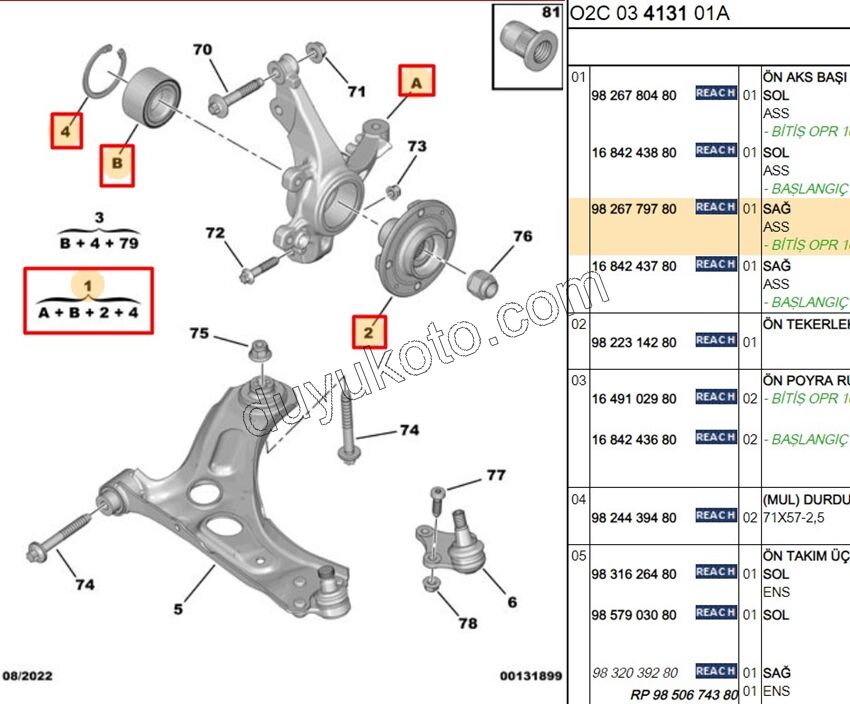 Ön Sağ Aks Taşıyıcısı    AMI KOMPLE