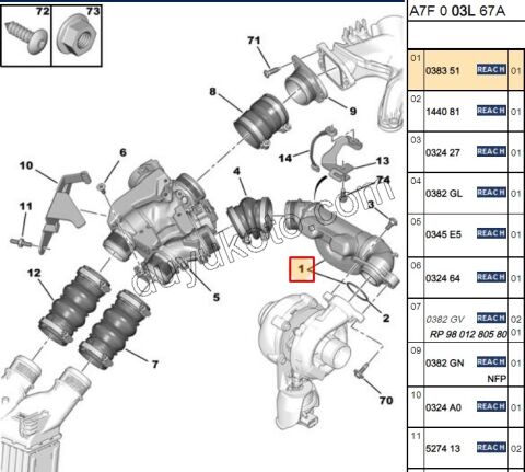 BORU TURBO HAVA KUTUSU 1.6HDİ Euro4 P207