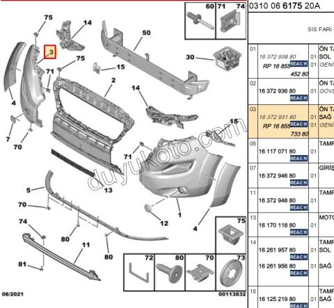 Ön Tampon R BXR3MQ SIS+