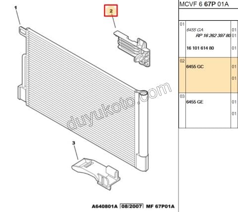 Radyatör Bağlantı Ayak + Klima Radyatör Tutucu Üst PBP