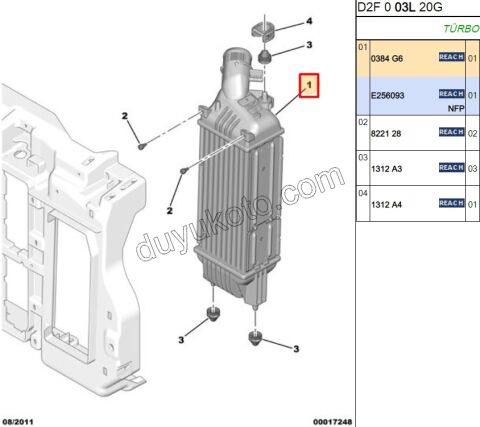 RADYATOR TURBO HAVA P407