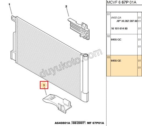 Radyatör Bağlantı Ayak + Klima Radyatör Tutucu Alt PBP