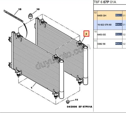 Klima Radyatörü P3072 PRT3 1.6HDİ Euro4
