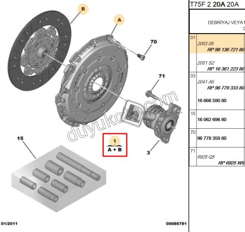Volantlı Debriyaj Seti KİT 1.6THP 156HP