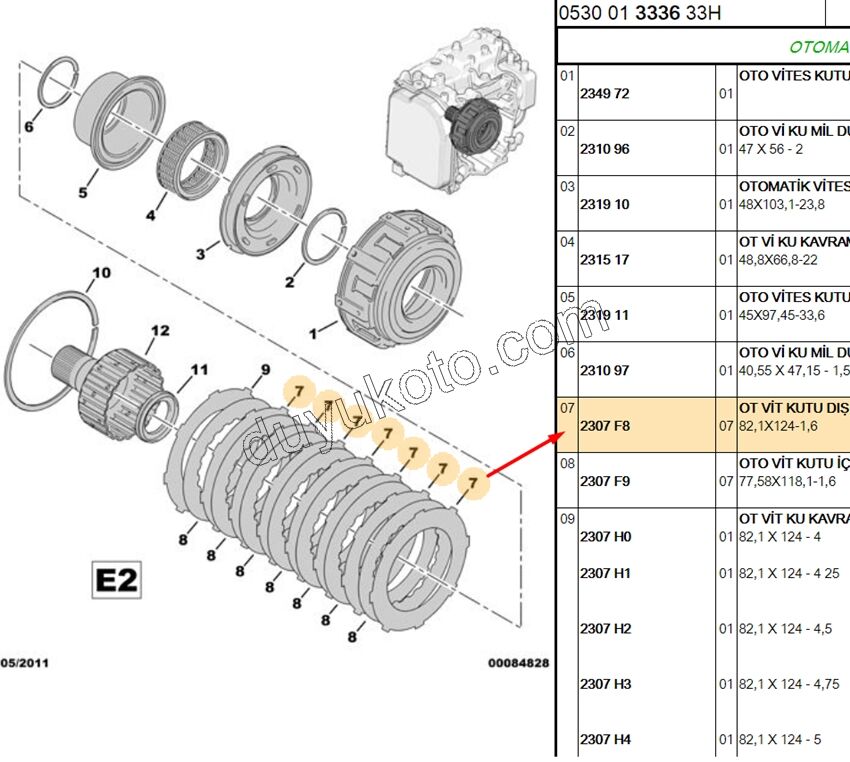 Şanzıman Balatası AL4    82,1X124-1,6