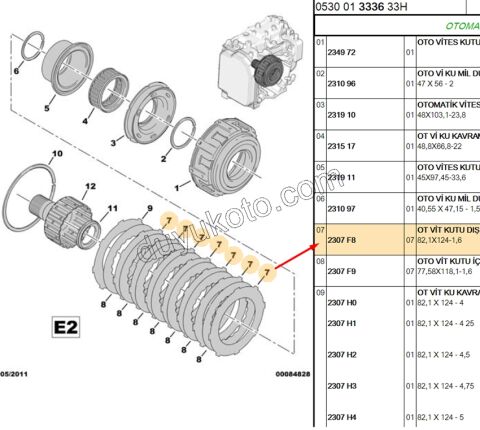 Şanzıman Balatası AL4    82,1X124-1,6