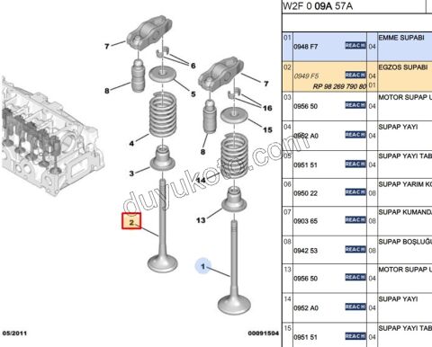 SUBAP EGZOZ X 4AD 1.6HDİ Euro5 DV6D 1.6HDİ Euro6 C EM
