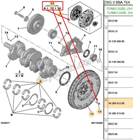 Volantlı Debriyaj Seti KİT DW10ATED 8V