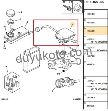 CİTROEN C4 FREN HİDROLİK DEPOSU