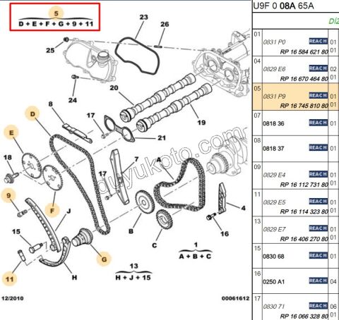 Eksantrik/Triger Zinciri Kiti BXR3