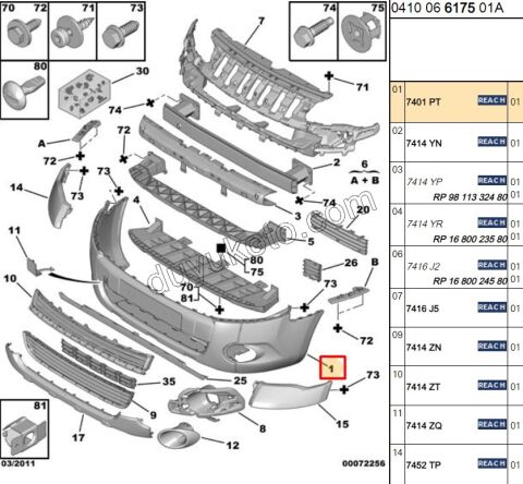 Ön Tampon PRT31 BR31 SIS-