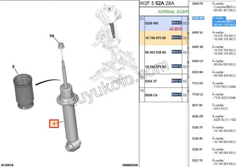 Ön Amortisör P407 P5081 C53 DW12C
