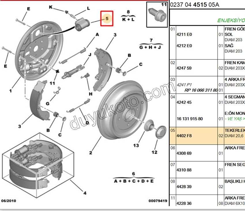 Arka Teker Fren Silindiri Sağ/Sol C33 DS3 ABS'li Alüminyum
