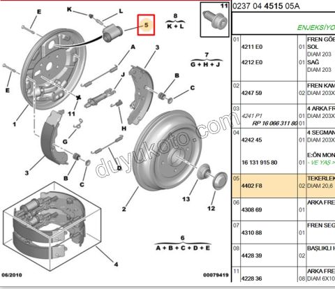 Arka Teker Fren Silindiri Sağ/Sol C33 DS3 ABS'li Alüminyum