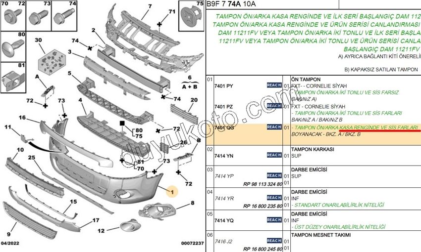Ön Tampon PRT3 SIS+
