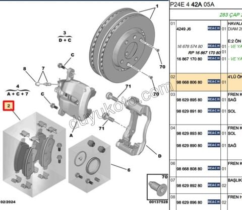 Fren Balata Takımı