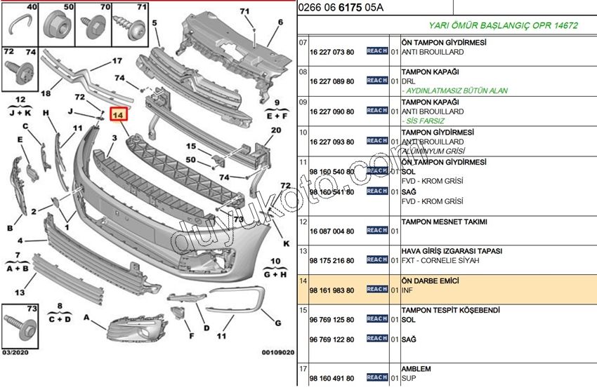 DARBE EMICI ON TAMPON ALT P3011 P301MQ