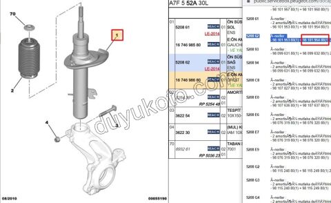 Ön Sağ Amortisör P207