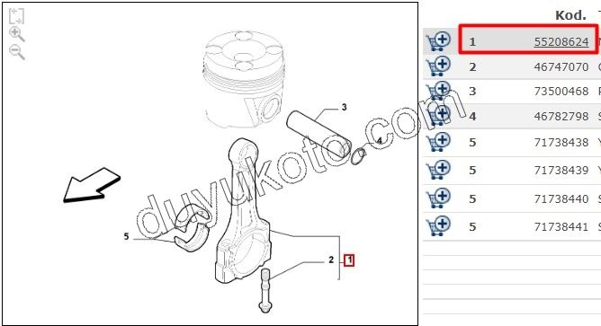 KOL PISTON 1.3JTD EURO5