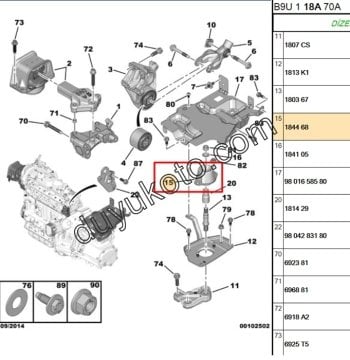 CİTROEN C4 MOTOR TAKOZU SOL AKÜ ALTI 1.6HDI