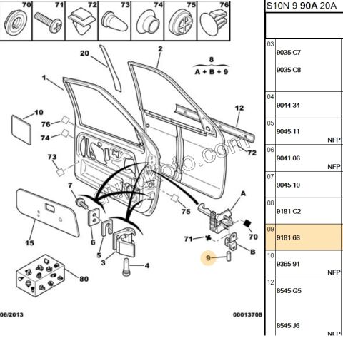 Kapı Gergi Pimi P106 P306 P405