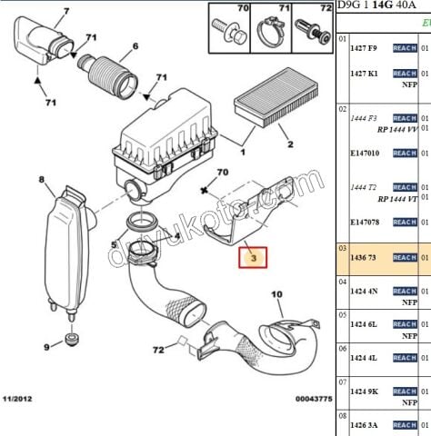 Peugeot 406 Hava Filtre Kazanı Alt Bağlantı Ayağı (Sac) EW10J4 EW12J4 3.0 V6 Benzinli