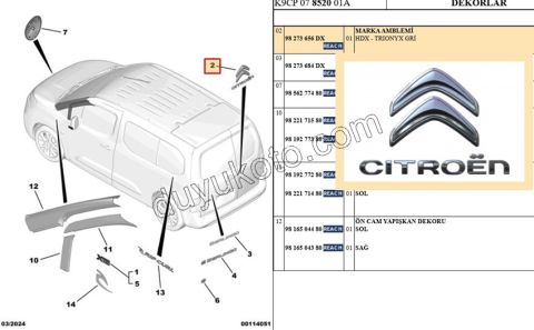 YAZI ARKA CITROEN + ARMA BRL4