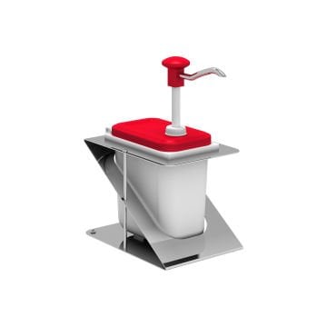 Plastik / Basmalı Sos Pompası, Sos Kabı 1,9 L / Tekli Z Stant