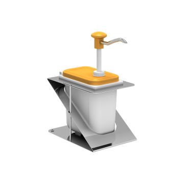Plastik / Basmalı Sos Pompası, Sos Kabı 1,9 L / Tekli Z Stant