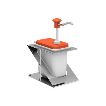 Plastik / Basmalı Sos Pompası, Sos Kabı 1,9 L / Tekli Z Stant