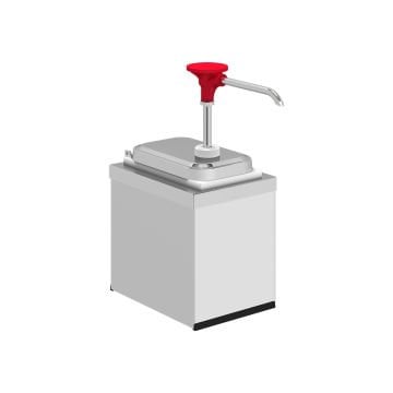Paslanmaz Çelik / Basmalı Sos Pompası, Sos Kabı 1,9 L / Tekli Stant