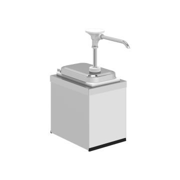 Paslanmaz Çelik / Basmalı Sos Pompası, Sos Kabı 1,9 L / Tekli Stant