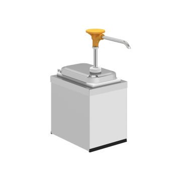 Paslanmaz Çelik / Basmalı Sos Pompası, Sos Kabı 1,9 L / Tekli Stant