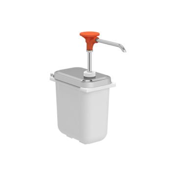 Paslanmaz Çelik / Basmalı Sos Pompası, Sos Kabı 1,9 L