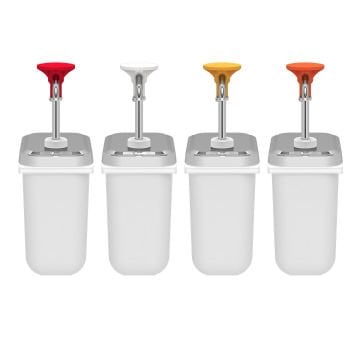 Paslanmaz Çelik / Basmalı Sos Pompası, Sos Kabı 1,9 L