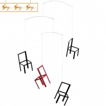 Flensted Mobiles - Flying Chairs - Sandalye Tasarımlı Modern Dekoratif Tavan Süsü