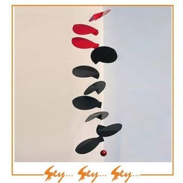 Flensted Mobiles - Turning Leaves - Kırmızı Siyah Modern Tavan Süsü