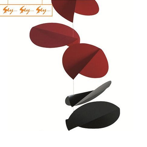 Flensted Mobiles - Turning Leaves - Kırmızı Siyah Modern Tavan Süsü