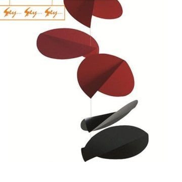 Flensted Mobiles - Turning Leaves - Kırmızı Siyah Modern Tavan Süsü