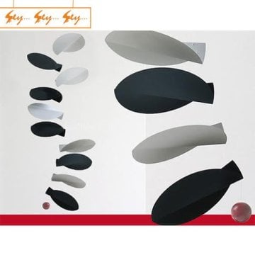 Flensted Mobiles - Turning Leaves Siyah Beyaz Modern Tavan Süsü