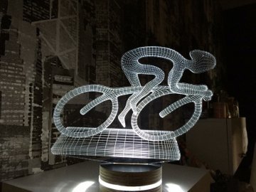 Bisikletçi - 3D Led Lamba