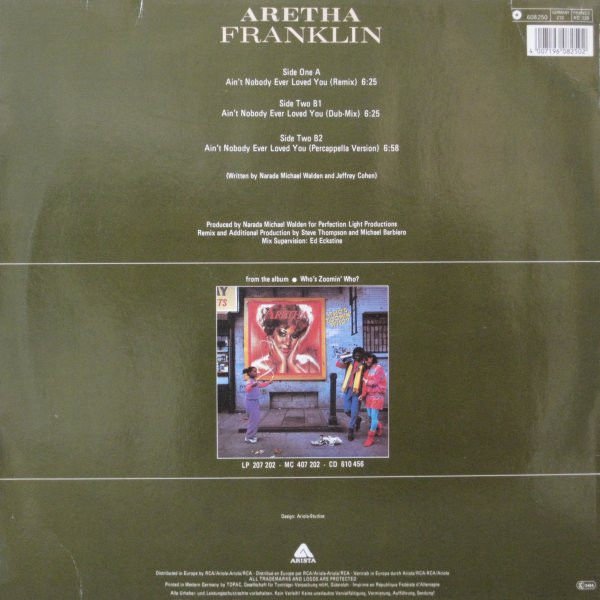 ARETHA FRANKLIN - AIN'T NOBODY EVER LOVED YOU - MAXI SINGLE