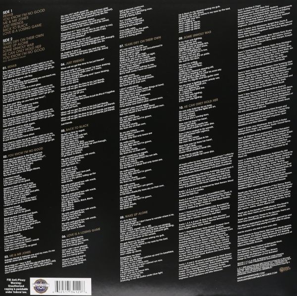 AMY WINEHOUSE - BACK TO BLACK - LP