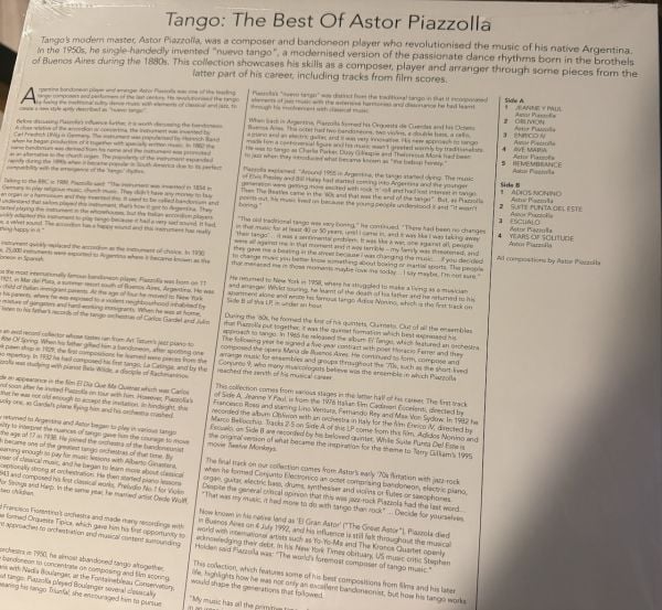ASTOR PIAZZOLLA - THE BEST OF TANGO - LP