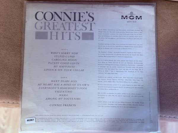 CONNIE FRANCIS - CONNIE'S GREATEST HITS - LP