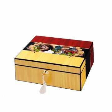 ANGELO CUBAN DESIGN HUMIDOR - KÜBA DESENLİ PURO KUTUSU - 50 'LİK